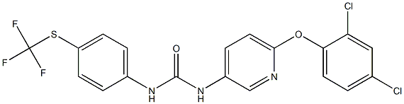 N-[6-(2,4-dichlorophenoxy)-3-pyridyl]-N'-{4-[(trifluoromethyl)thio]phenyl}urea Struktur