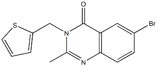 6-bromo-2-methyl-3-(2-thienylmethyl)-3,4-dihydroquinazolin-4-one Struktur