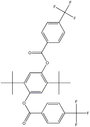 2,5-di(tert-butyl)-4-{[4-(trifluoromethyl)benzoyl]oxy}phenyl 4-(trifluoromethyl)benzoate Struktur