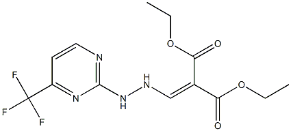 diethyl 2-({2-[4-(trifluoromethyl)pyrimidin-2-yl]hydrazino}methylidene)malonate Struktur