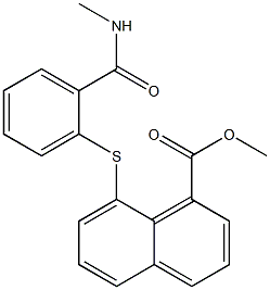 methyl 8-({2-[(methylamino)carbonyl]phenyl}thio)-1-naphthoate Struktur