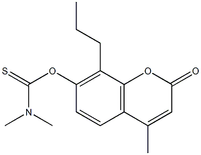 4-methyl-2-oxo-8-propyl-2H-chromen-7-yl (dimethylamino)methanethioate Struktur