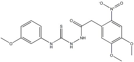 N1-(3-methoxyphenyl)-2-[2-(4,5-dimethoxy-2-nitrophenyl)acetyl]hydrazine-1-carbothioamide Struktur