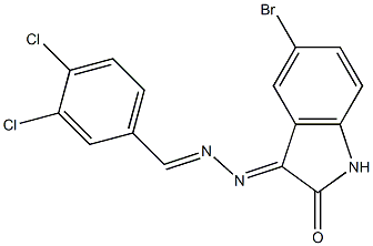 5-bromo-3-[2-(3,4-dichlorobenzylidene)hydrazono]indolin-2-one Struktur