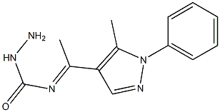 N1-[1-(5-methyl-1-phenyl-1H-pyrazol-4-yl)ethylidene]hydrazine-1-carboxamide Struktur