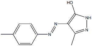 3-methyl-4-[2-(4-methylphenyl)diaz-1-enyl]-1H-pyrazol-5-ol Struktur