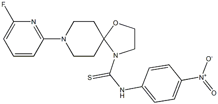 8-(6-fluoro-2-pyridinyl)-N-(4-nitrophenyl)-1-oxa-4,8-diazaspiro[4.5]decane-4-carbothioamide Struktur