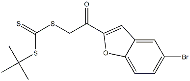 tert-butyl {[2-(5-bromobenzo[b]furan-2-yl)-2-oxoethyl]thio}methanedithioate Struktur