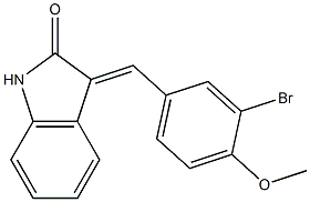 3-(3-bromo-4-methoxybenzylidene)indolin-2-one Struktur