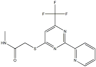 N-methyl-2-{[2-(2-pyridinyl)-6-(trifluoromethyl)-4-pyrimidinyl]sulfanyl}acetamide Struktur