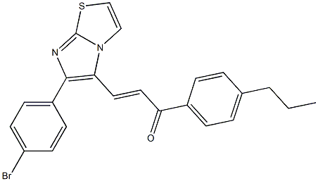 3-[6-(4-bromophenyl)imidazo[2,1-b][1,3]thiazol-5-yl]-1-(4-propylphenyl)-2-propen-1-one Struktur