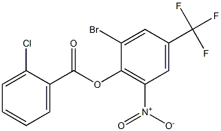 2-bromo-6-nitro-4-(trifluoromethyl)phenyl 2-chlorobenzoate Struktur