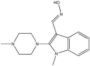 1-methyl-2-(4-methylpiperazino)-1H-indole-3-carbaldehyde oxime Struktur