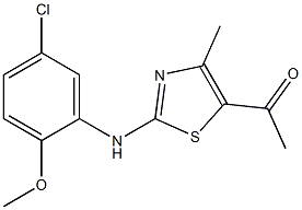 1-[2-(5-chloro-2-methoxyanilino)-4-methyl-1,3-thiazol-5-yl]-1-ethanone Struktur