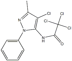 2,2,2-trichloro-N-(4-chloro-3-methyl-1-phenyl-1H-pyrazol-5-yl)acetamide Struktur