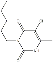 5-chloro-6-methyl-3-pentyl-1,2,3,4-tetrahydropyrimidine-2,4-dione Struktur