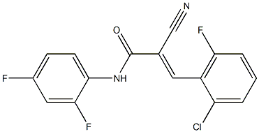 N1-(2,4-difluorophenyl)-3-(2-chloro-6-fluorophenyl)-2-cyanoacrylamide Struktur