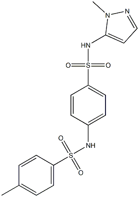 N1-(1-methyl-1H-pyrazol-5-yl)-4-{[(4-methylphenyl)sulfonyl]amino}benzene-1- sulfonamide Struktur