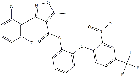 2-[2-nitro-4-(trifluoromethyl)phenoxy]phenyl 3-(2,6-dichlorophenyl)-5-methylisoxazole-4-carboxylate Struktur