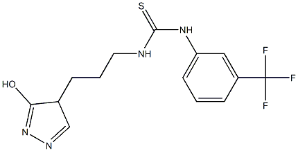 N-[3-(3-hydroxy-4H-pyrazol-4-yl)propyl]-N'-[3-(trifluoromethyl)phenyl]thiourea Struktur