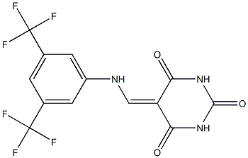 5-{[3,5-di(trifluoromethyl)anilino]methylidene}hexahydropyrimidine-2,4,6-trione Struktur