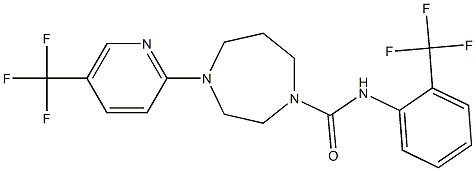 N1-[2-(trifluoromethyl)phenyl]-4-[5-(trifluoromethyl)-2-pyridyl]-1,4-diazepane-1-carboxamide Struktur