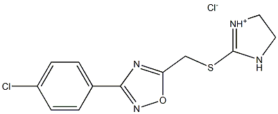 2-({[3-(4-chlorophenyl)-1,2,4-oxadiazol-5-yl]methyl}thio)-4,5-dihydro-1H-imidazol-3-ium chloride Struktur