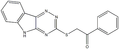 1-phenyl-2-(5H-[1,2,4]triazino[5,6-b]indol-3-ylsulfanyl)-1-ethanone Struktur