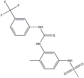 N-[4-methyl-3-({[3-(trifluoromethyl)anilino]carbothioyl}amino)phenyl]methanesulfonamide Struktur