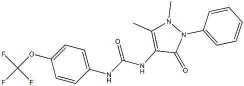 N-(1,5-dimethyl-3-oxo-2-phenyl-2,3-dihydro-1H-pyrazol-4-yl)-N'-[4-(trifluoromethoxy)phenyl]urea Struktur