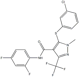 5-[(3-chlorophenyl)sulfanyl]-N-(2,4-difluorophenyl)-1-methyl-3-(trifluoromethyl)-1H-pyrazole-4-carboxamide Struktur