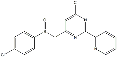 4-chlorophenyl [6-chloro-2-(2-pyridinyl)-4-pyrimidinyl]methyl sulfoxide Struktur