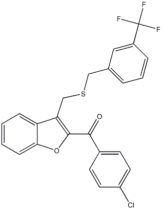 (4-chlorophenyl)[3-({[3-(trifluoromethyl)benzyl]sulfanyl}methyl)-1-benzofuran-2-yl]methanone Struktur