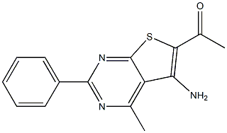 1-(5-amino-4-methyl-2-phenylthieno[2,3-d]pyrimidin-6-yl)ethan-1-one Struktur