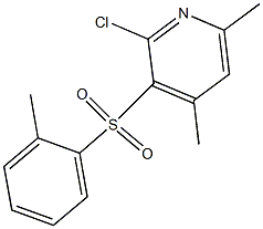 2-chloro-4,6-dimethyl-3-[(2-methylphenyl)sulfonyl]pyridine Struktur