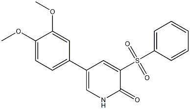 5-(3,4-dimethoxyphenyl)-3-(phenylsulfonyl)-2(1H)-pyridinone Struktur