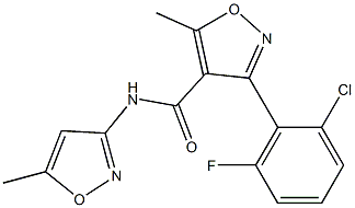 N4-(5-methylisoxazol-3-yl)-3-(2-chloro-6-fluorophenyl)-5-methylisoxazole-4-carboxamide Struktur