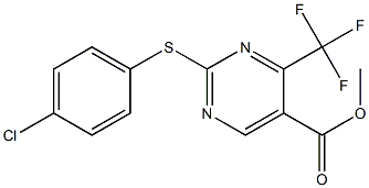 methyl 2-[(4-chlorophenyl)thio]-4-(trifluoromethyl)pyrimidine-5-carboxylate Struktur