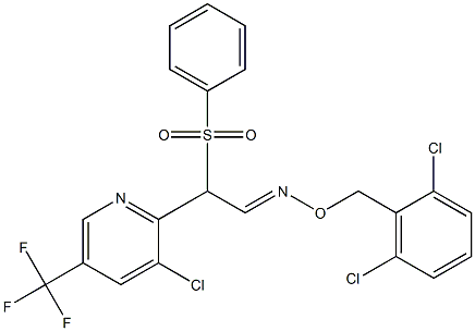 2-[3-chloro-5-(trifluoromethyl)-2-pyridinyl]-2-(phenylsulfonyl)acetaldehyde O-(2,6-dichlorobenzyl)oxime Struktur