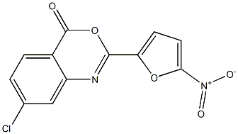 7-chloro-2-(5-nitro-2-furyl)-4H-3,1-benzoxazin-4-one Struktur