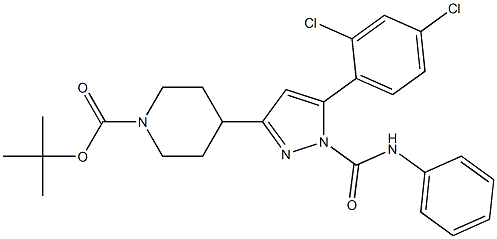 tert-butyl 4-[1-(anilinocarbonyl)-5-(2,4-dichlorophenyl)-1H-pyrazol-3-yl]tetrahydro-1(2H)-pyridinecarboxylate Struktur