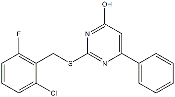 2-[(2-chloro-6-fluorobenzyl)thio]-6-phenylpyrimidin-4-ol Struktur