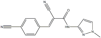 N1-(1-methyl-1H-pyrazol-3-yl)-2-cyano-3-(4-cyanophenyl)acrylamide Struktur