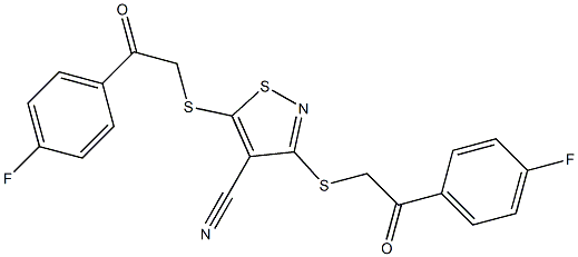 3,5-di{[2-(4-fluorophenyl)-2-oxoethyl]thio}isothiazole-4-carbonitrile Struktur