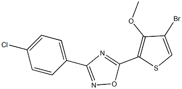 5-(4-bromo-3-methoxy-2-thienyl)-3-(4-chlorophenyl)-1,2,4-oxadiazole Struktur