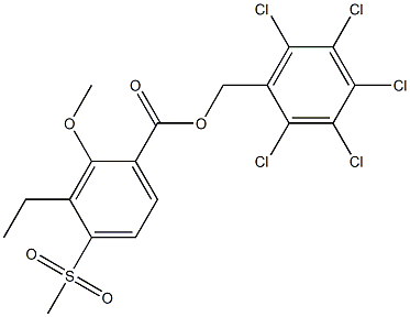 2,3,4,5,6-pentachlorobenzyl 3-ethyl-2-methoxy-4-(methylsulfonyl)benzenecarboxylate Struktur