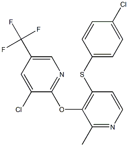 4-[(4-chlorophenyl)sulfanyl]-2-methyl-3-pyridinyl 3-chloro-5-(trifluoromethyl)-2-pyridinyl ether Struktur