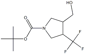 3-Hydroxymethyl-4-trifluoromethyl-pyrrolidine-1-carboxylic acid tert-butyl ester Struktur