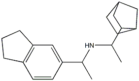 (1-{bicyclo[2.2.1]heptan-2-yl}ethyl)[1-(2,3-dihydro-1H-inden-5-yl)ethyl]amine Struktur