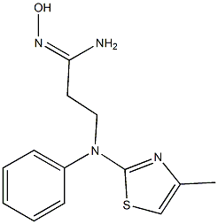 (1Z)-N'-hydroxy-3-[(4-methyl-1,3-thiazol-2-yl)(phenyl)amino]propanimidamide Struktur